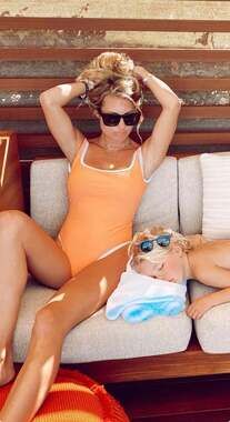 LainSnow Ocean Isle Ribbed One Piece Swimsuit in Cantaloupe - XS